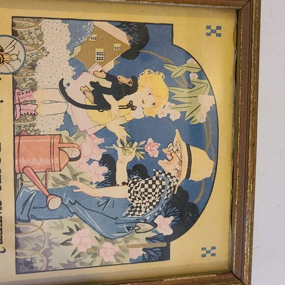 Antique Framed Poem with Illustration Ain't The Roses Sweet 1925 - Picture 8 of 10